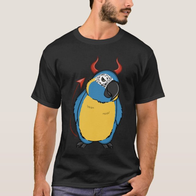 Scary Devil Costume Parrot I Blue throated Macaw T-Shirt (Front)
