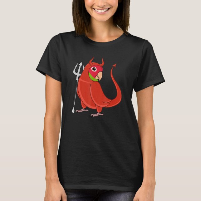 Scary Devil Costume Parrot I Cherry-headed Conure T-Shirt (Front)