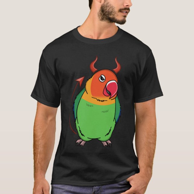 Scary Devil Costume Parrot I Fischers Lovebird T-Shirt (Front)