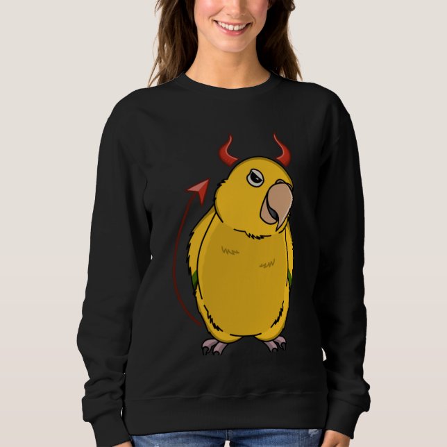 Scary Devil Costume Parrot I Golden Conure Sweatshirt (Front)
