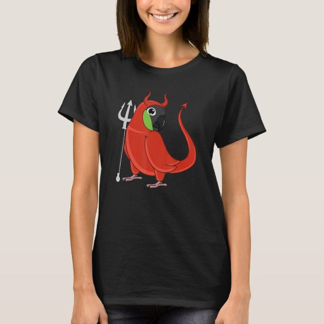 Scary Devil Costume Parrot I Nanday Conure T-Shirt (Front)
