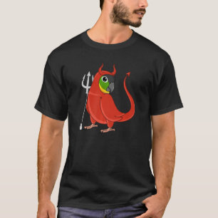 Scary Devil Costume Parrot Yellow-sided Green Chee T-Shirt