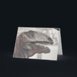 Scary Dinosaur Birthday Card<br><div class="desc">This Happy Birthday card features an impressive tyrannosaurus dinosaur.</div>