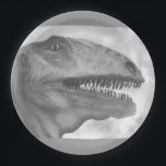 Scary Dinosaur Paper Plate<br><div class="desc">These paper plates feature a scary dinosaur. Great for children's parties!</div>