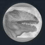 Scary Dinosaur Paper Plate<br><div class="desc">These paper plates feature a scary dinosaur. Great for children's parties!</div>