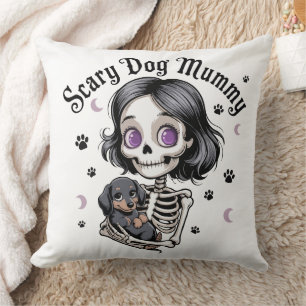 Scary Dog Mummy Skeleton Dachshund Cushion