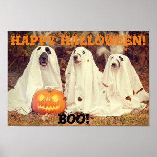 SCARY DOGS HAPPY HALLOWEEN POSTER
