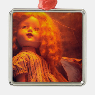 Scary Doll and Rat Metal Tree Decoration