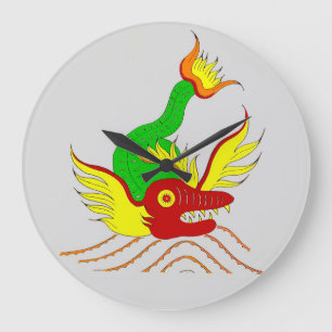 scary dragon large clock