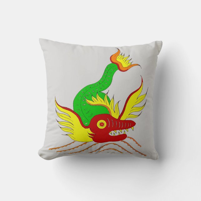 scary dragon print cushion (Front)