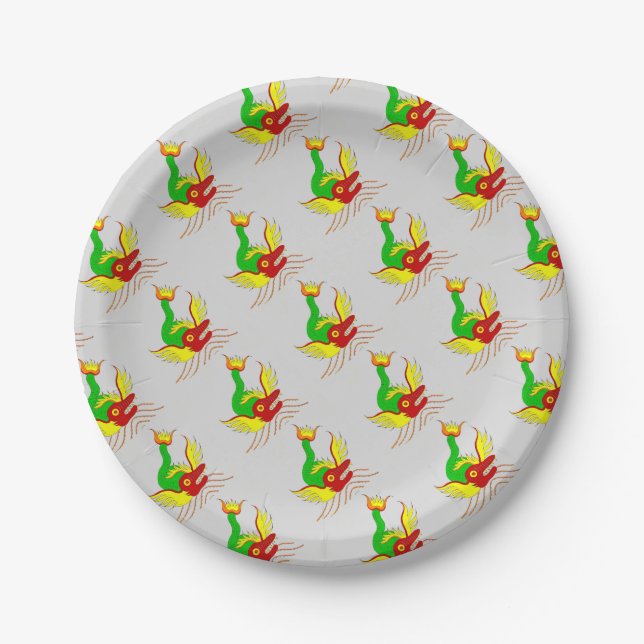scary dragon print paper plate (Front)