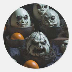 Scary Eggs Classic Round Sticker