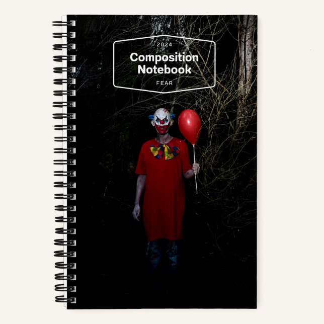 Scary Evil Clown Horror Notebook (Front)