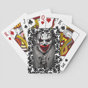 Scary Evil Smiling Clown Playing Cards