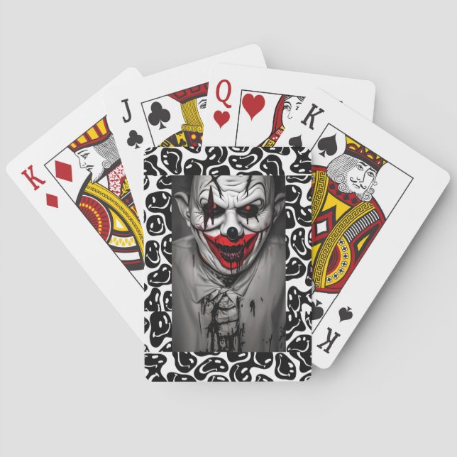 Scary Evil Smiling Clown Playing Cards (Back)