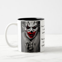 Scary Evil Smiling Clown & Quote