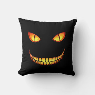 Scary Eyes and Crazy Smile Halloween Cushion