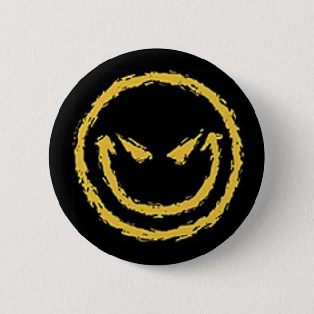 scary face 6 cm round badge (Front)