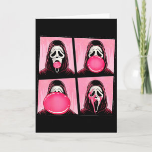 Scary Face Bubble Gum In October We Wear Pink Ghos Card