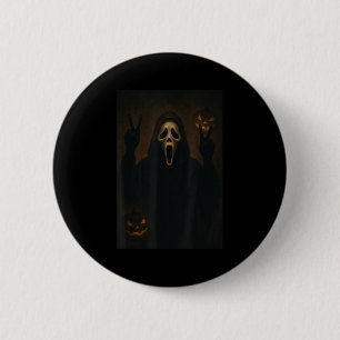 Scary Face Ghost With Heart Hands Creepy Halloween 6 Cm Round Badge