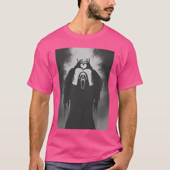 Scary Face Horror Poster Halloween friends T-Shirt (Front)