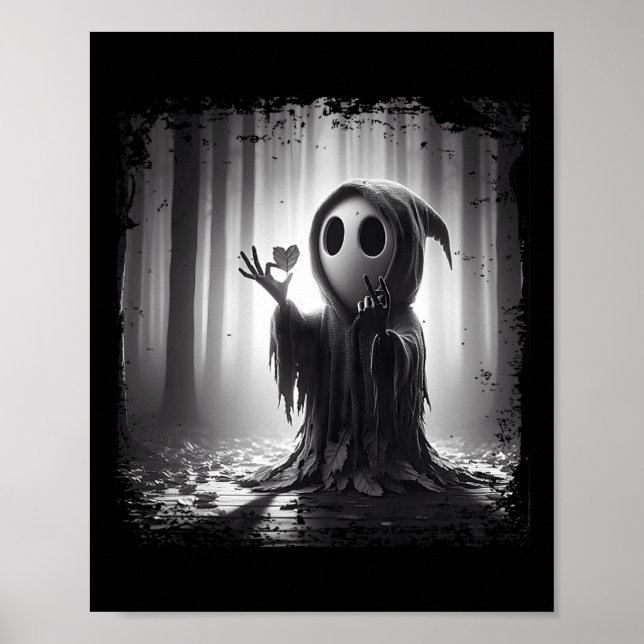 Scary Face Horror Poster Halloween Ghost Heart Sha (Front)