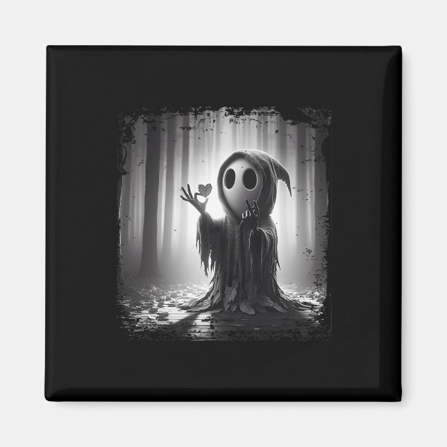 Scary Face Horror Poster Halloween Ghost Heart Sha Magnet (Front)