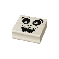 Scary face illustration art stamp