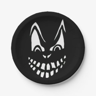Scary Face Paper Plate