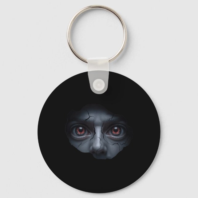 Scary Face Peeking – Funny Stomach Illusion Horror Key Ring (Front)