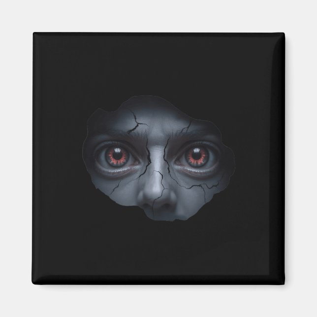 Scary Face Peeking – Funny Stomach Illusion Horror Magnet (Front)