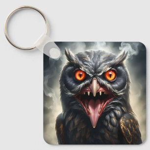 Scary Fanged Vampire Owl, Key Ring