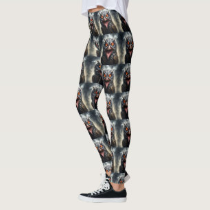 Scary Fanged Vampire Owl, Leggings