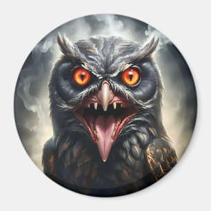 Scary Fanged Vampire Owl, Magnet
