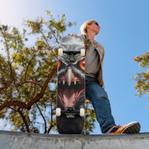 Scary Fanged Vampire Owl, Skateboard
