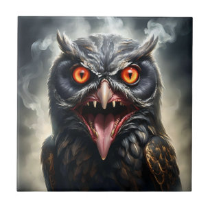 Scary Fanged Vampire Owl, Tile