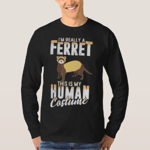 Scary Ferret Human Costume Halloween Women Men T-Shirt