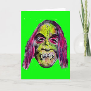 scary fiendish horror monster portrait card