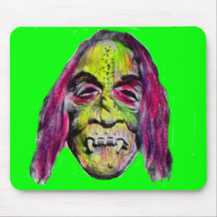 scary fiendish horror monster portrait mouse mat