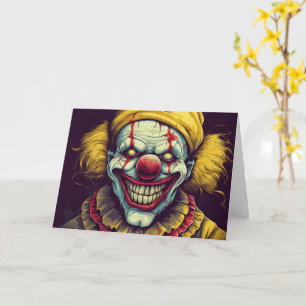 Scary Funhouse Carnival Clown Happy Halloween Card