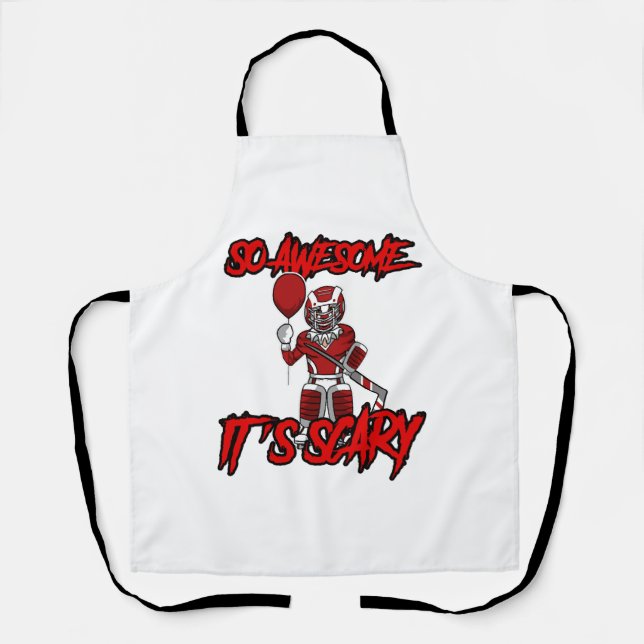Scary Funny Halloween Clown Hockey Goalie Apron (Front)