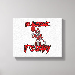 Scary Funny Halloween Clown Hockey Goalie Canvas Print