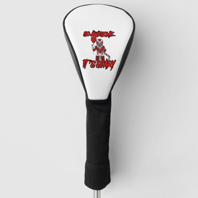 Scary Funny Halloween Clown Hockey Goalie Golf Head Cover (Front)