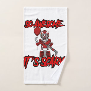 Scary Funny Halloween Clown Hockey Goalie Hand Towel