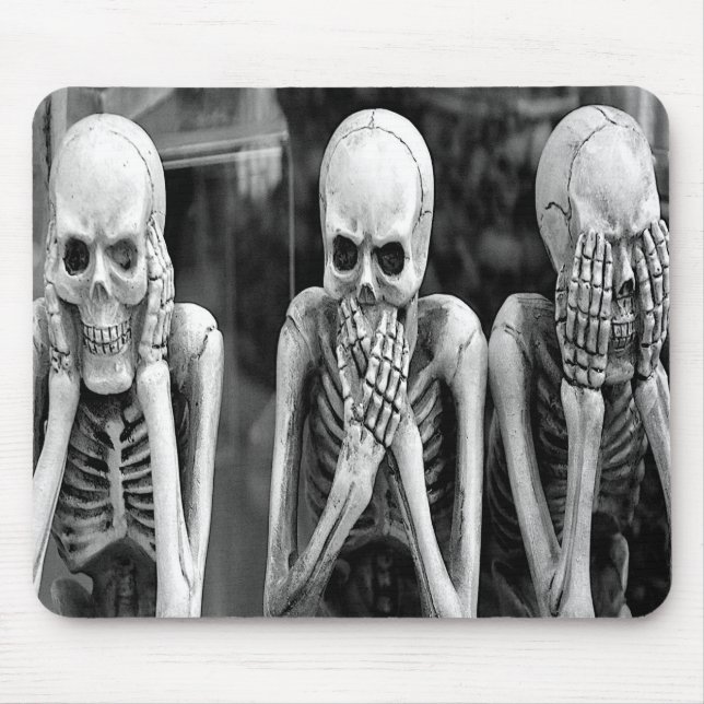 Scary Funny Skeletons Halloween Mousepad (Front)