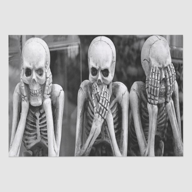 Scary Funny Skeletons Halloween Tissue Paper (Front)