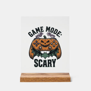 Scary Gamer Shirt Vintage Halloween Controller Art Acrylic Sign