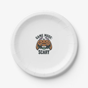 Scary Gamer Shirt Vintage Halloween Controller Art Paper Plate