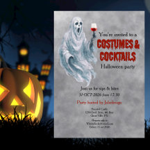 Scary Ghost Costume Cocktail Halloween Party