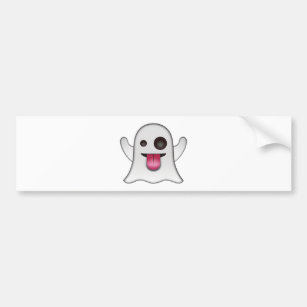 Scary Ghost Emoji Cool Fun Bumper Sticker